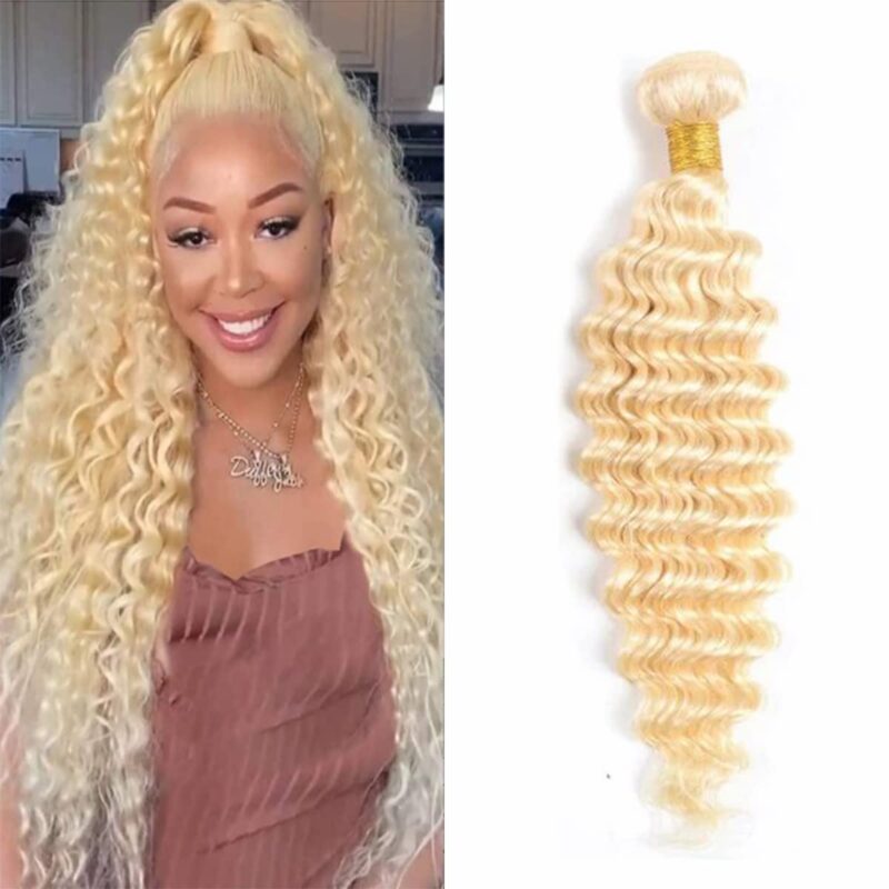 613 Blonde Deep Wave | 3-Piece HD Bundle | Raw Virgin Human Hair