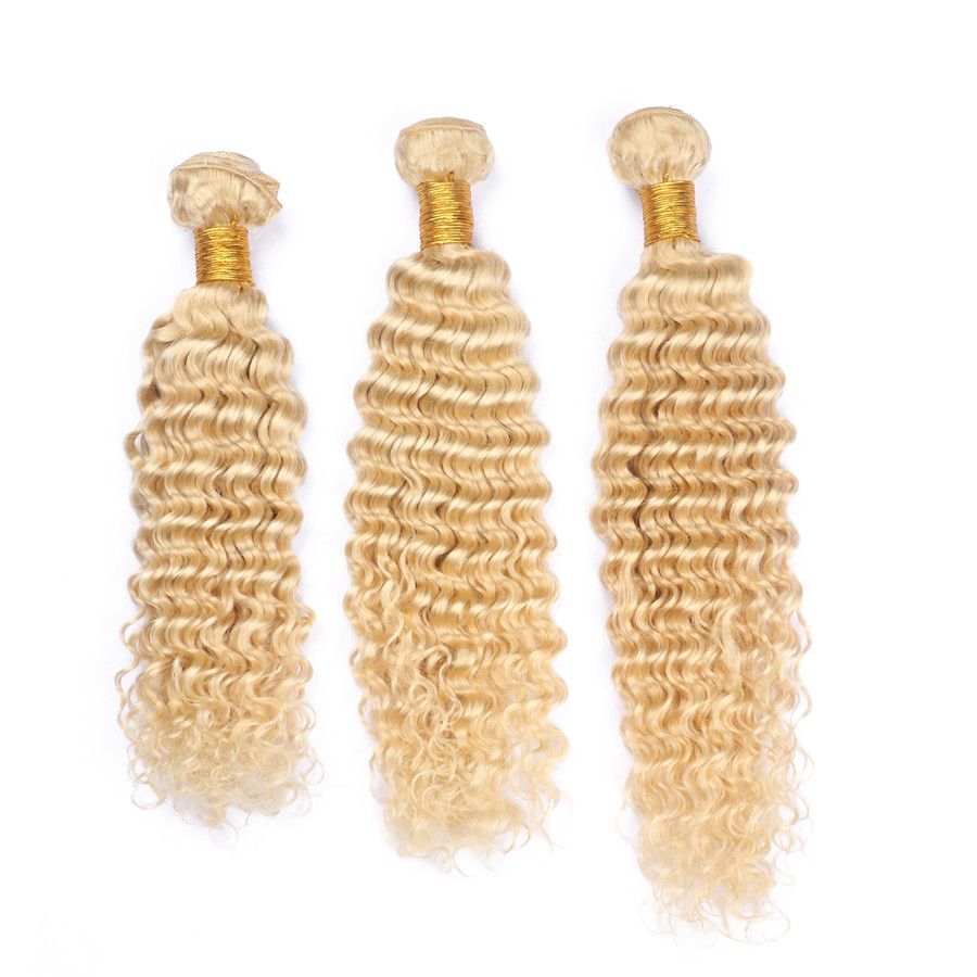 613 Blonde Deep Wave | 3-Piece HD Bundle | Raw Virgin Human Hair