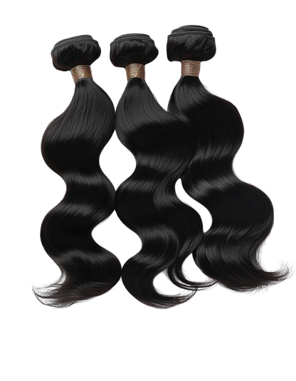 3 Pieces 12A Raw Hair Bundles – #1B Natural Black Body Wave